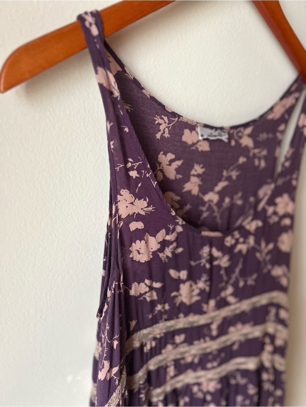INTIMATELY by Free People Purple Floral Lace Handkerchief Hem Tunic Top - Picture 4 of 10